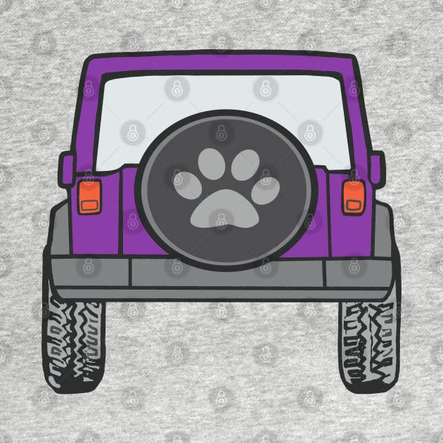 Purple Jeep with Paw Print Cover by Trent Tides